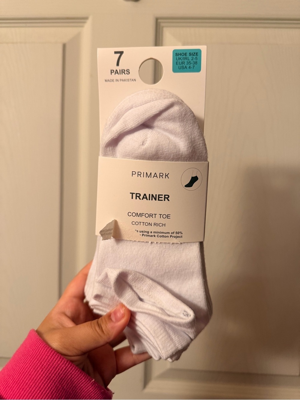 Primark White Trainer Comfort Toe No-Show Socks - 7 Pairs